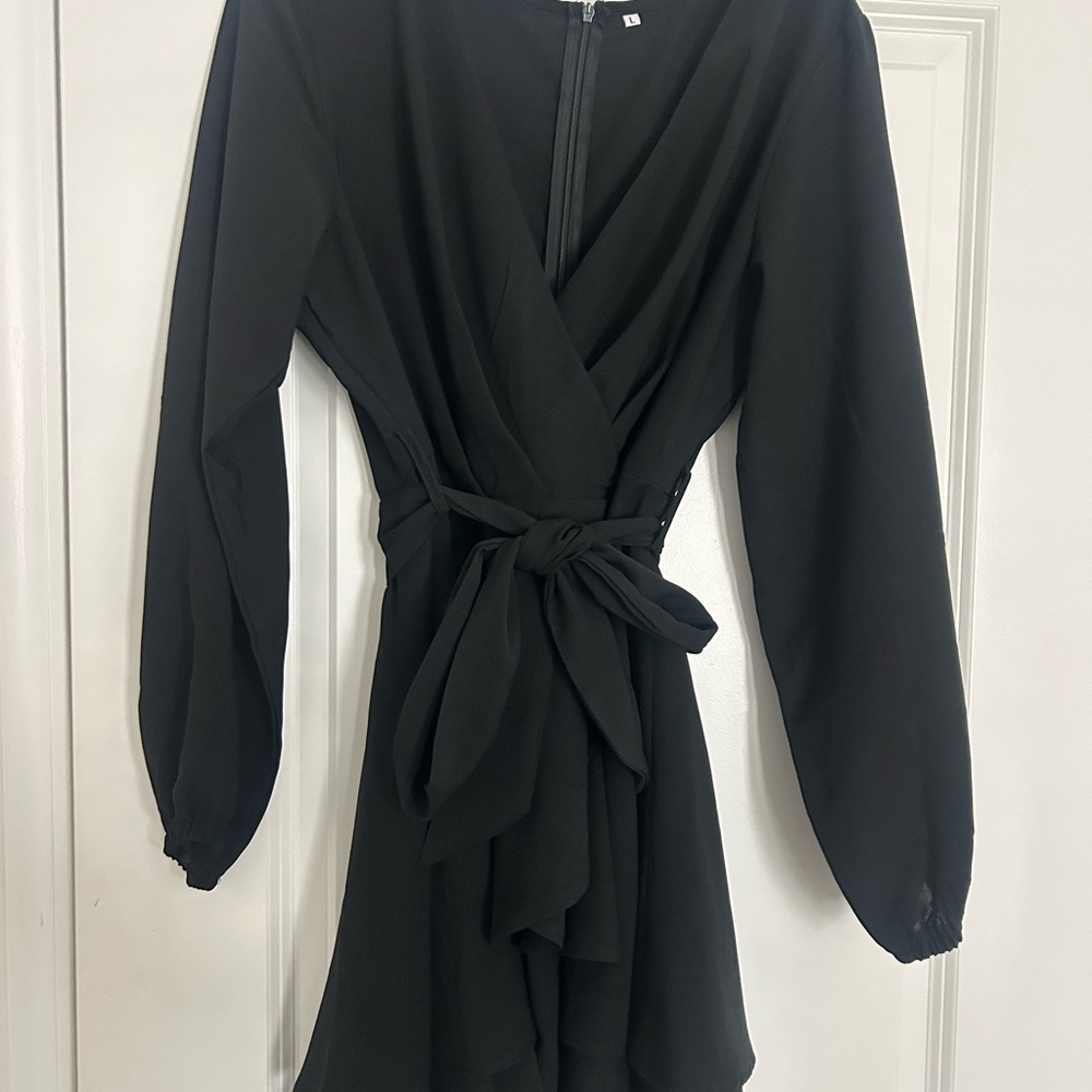 Elegant Black Wrap Dress